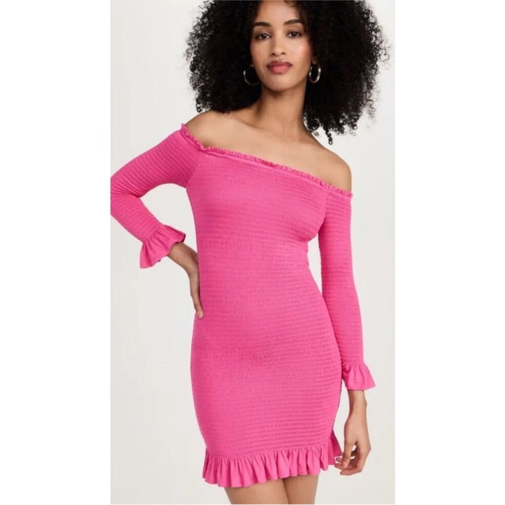 Caroline Constas Tilly Dress in bright pink XS